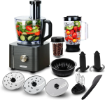 11-In-1 3.2L Bowl 1100W 3 Speeds with Chopping Blending Kneading Grinding Whisking Juicing Food Processor Blender - Image 9