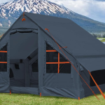 Inflatable Tents for Camping with Stove Jack, 4 Person Easy Setup Blow up Tents for 4 Seasons Waterproof Inflatable Air Tent, Glamping Tent House