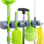 Rectangular Wall Mount Broom Holder and Garden Tool Organizer