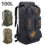 100L Hiking Camping Backpack Canvas Outdoor Mountaineering Bag Men Tactical Travel Hunting Rucksack Fishing Camping Equipment - Image 3