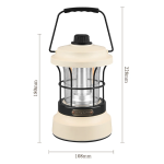 Retro Lamp Portable Camping Lantern USB Recharge Camping Tent Travel Light Vintage Outdoor Lighting Camping Equipment Flashlight - Image 3