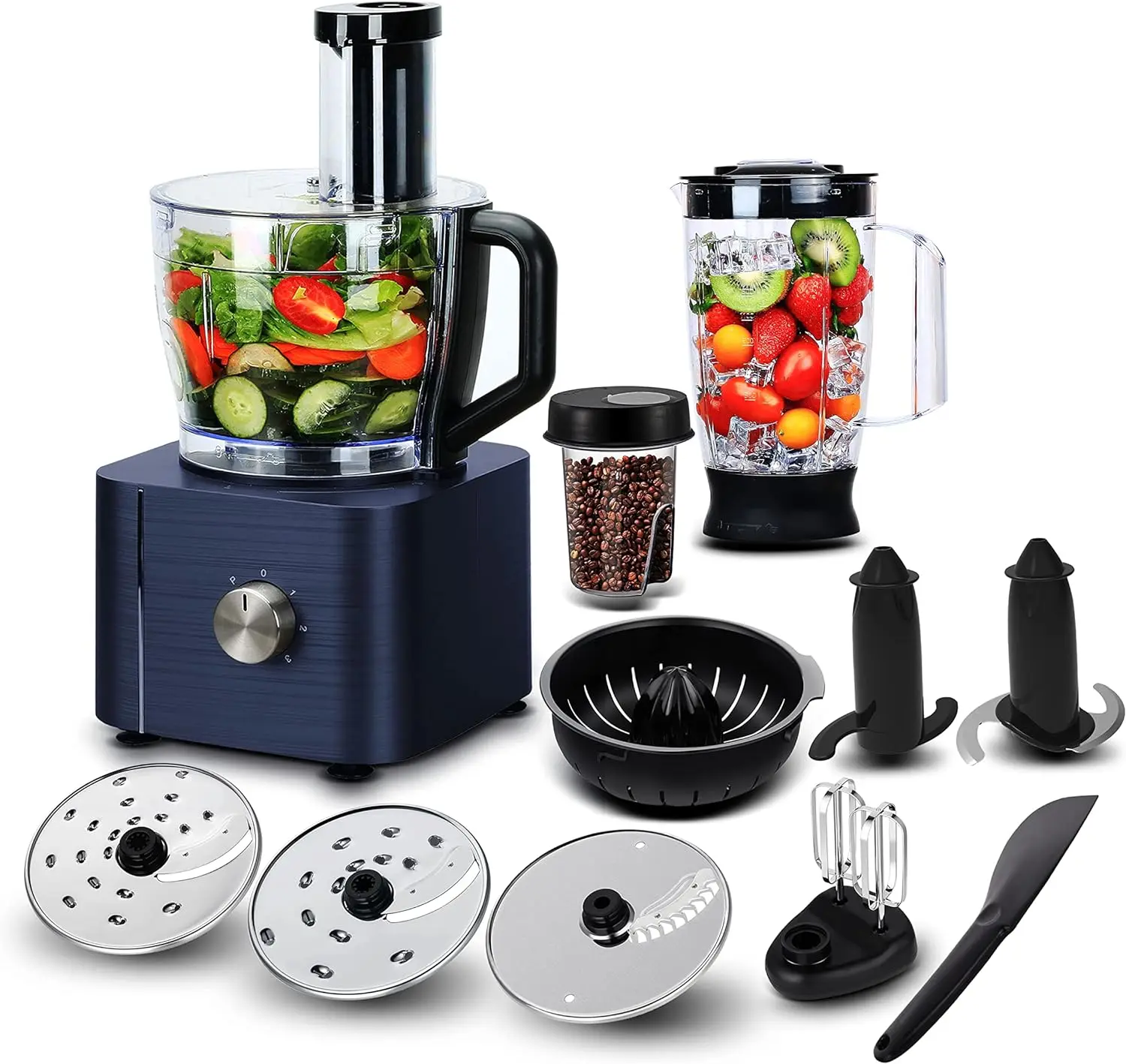 cdbf3ccca49784ebd13258a8dd0c0565.png 11-In-1 3.2L Bowl 1100W 3 Speeds with Chopping Blending Kneading Grinding Whisking Juicing Food Processor Blender - Image 1