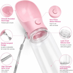 Dog Water Bottle 350Ml Sakura Pink Leak Proof Portable Dog Travel Water Bottle - Image 5